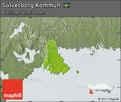 Physical Map of Sölvesborg Kommun, semi-desaturated
