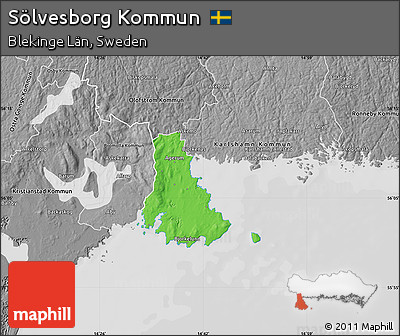 Political Map of Sölvesborg Kommun, desaturated