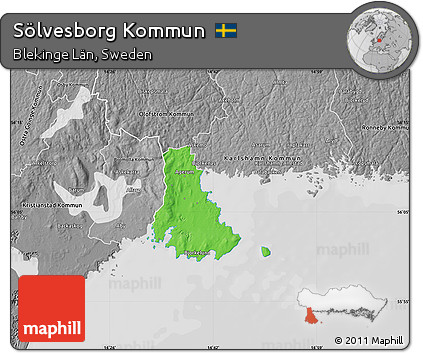 Political Map of Sölvesborg Kommun, desaturated