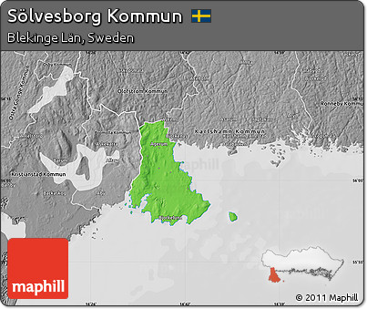 Political Map of Sölvesborg Kommun, desaturated