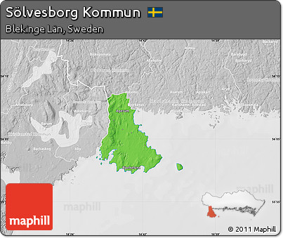 Political Map of Sölvesborg Kommun, lighten, desaturated