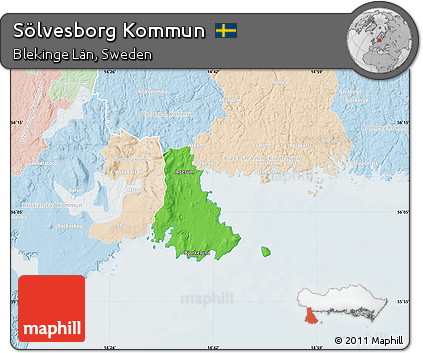 Political Map of Sölvesborg Kommun, lighten