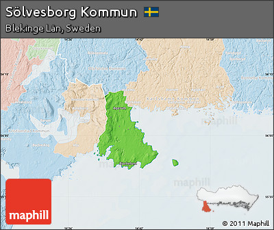 Political Map of Sölvesborg Kommun, lighten