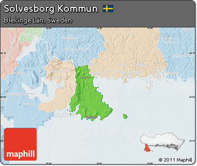 Political Map of Sölvesborg Kommun, lighten