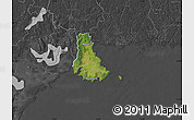 Satellite Map of Sölvesborg Kommun, darken, desaturated