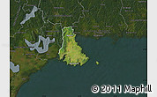 Satellite Map of Sölvesborg Kommun, darken
