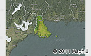 Satellite Map of Sölvesborg Kommun, semi-desaturated