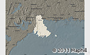 Shaded Relief Map of Sölvesborg Kommun, darken