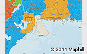 Shaded Relief Map of Sölvesborg Kommun, political outside