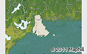 Shaded Relief Map of Sölvesborg Kommun, satellite outside