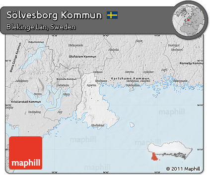 Silver Style Map of Sölvesborg Kommun