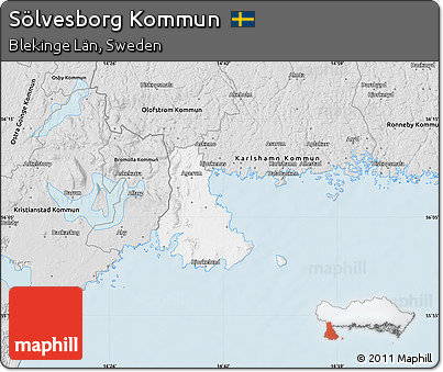Silver Style Map of Sölvesborg Kommun
