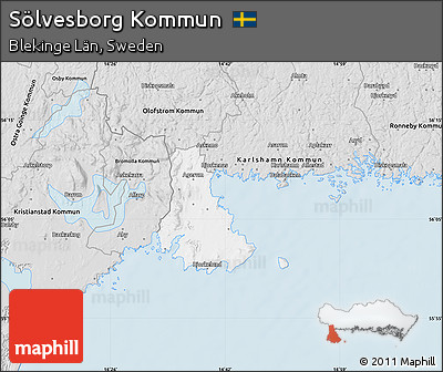 Silver Style Map of Sölvesborg Kommun