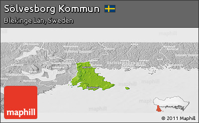 Physical Panoramic Map of Sölvesborg Kommun, lighten, desaturated