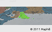 Political Panoramic Map of Sölvesborg Kommun, darken, semi-desaturated