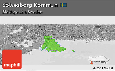 Political Panoramic Map of Sölvesborg Kommun, desaturated