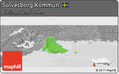 Political Panoramic Map of Sölvesborg Kommun, desaturated