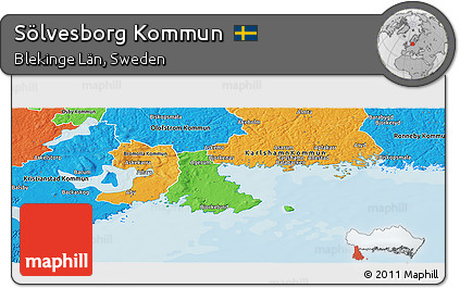 Political Panoramic Map of Sölvesborg Kommun
