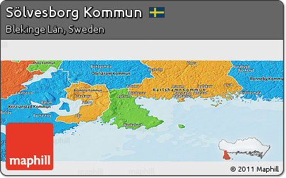 Political Panoramic Map of Sölvesborg Kommun