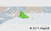 Political Panoramic Map of Sölvesborg Kommun, lighten, semi-desaturated