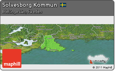 Political Panoramic Map of Sölvesborg Kommun, satellite outside