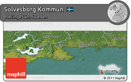Satellite Panoramic Map of Sölvesborg Kommun
