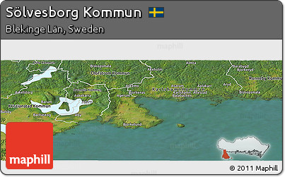 Satellite Panoramic Map of Sölvesborg Kommun