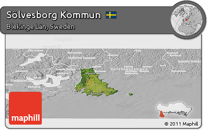 Satellite Panoramic Map of Sölvesborg Kommun, lighten, desaturated