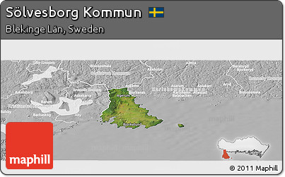 Satellite Panoramic Map of Sölvesborg Kommun, lighten, desaturated