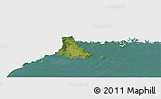 Satellite Panoramic Map of Sölvesborg Kommun, single color outside