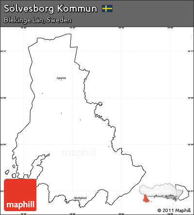 Blank Simple Map of Sölvesborg Kommun, cropped outside