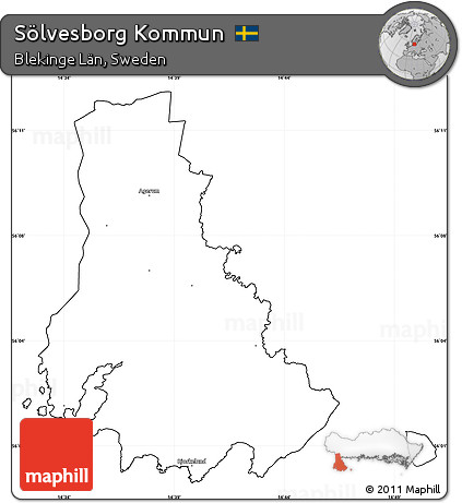 Blank Simple Map of Sölvesborg Kommun, cropped outside