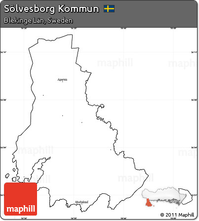 Blank Simple Map of Sölvesborg Kommun, cropped outside