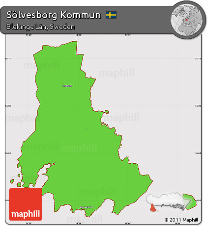 Political Simple Map of Sölvesborg Kommun, cropped outside