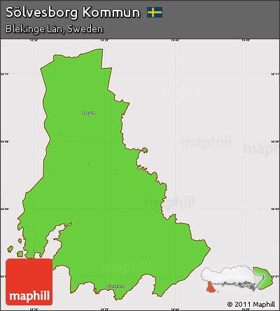 Political Simple Map of Sölvesborg Kommun, cropped outside