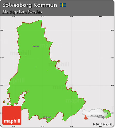 Political Simple Map of Sölvesborg Kommun, cropped outside