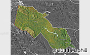 Satellite 3D Map of Älvdalen Kommun, desaturated