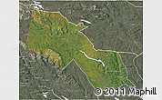 Satellite 3D Map of Älvdalen Kommun, semi-desaturated