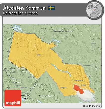 Savanna Style 3D Map of Älvdalen Kommun