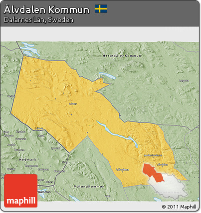 Savanna Style 3D Map of Älvdalen Kommun