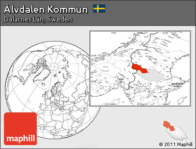 Blank Location Map of Älvdalen Kommun, highlighted parent region