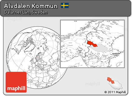 Blank Location Map of Älvdalen Kommun, highlighted parent region