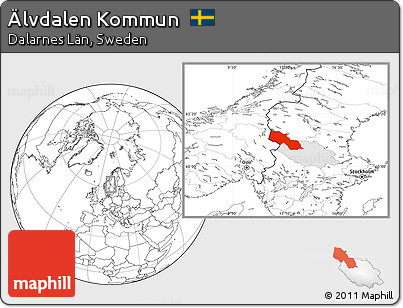 Blank Location Map of Älvdalen Kommun, highlighted parent region
