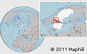 Gray Location Map of Älvdalen Kommun, highlighted country, highlighted parent region, within the entire country, hill shading