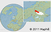 Savanna Style Location Map of Älvdalen Kommun, highlighted parent region, hill shading