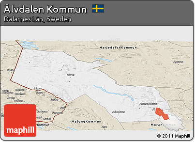 Classic Style Panoramic Map of Älvdalen Kommun