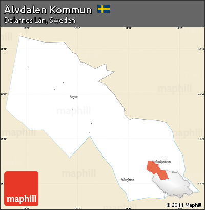 Classic Style Simple Map of Älvdalen Kommun, single color outside