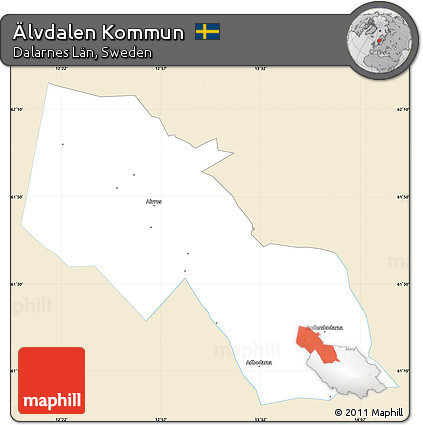 Classic Style Simple Map of Älvdalen Kommun, single color outside