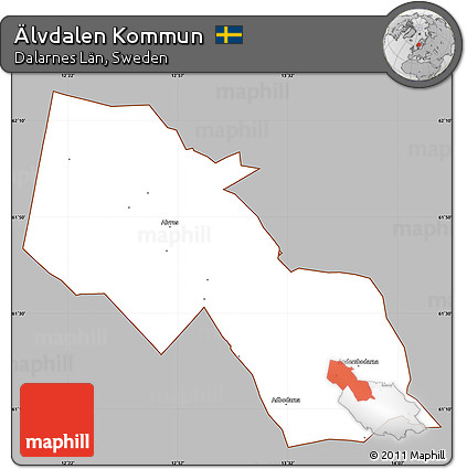 Gray Simple Map of Älvdalen Kommun, cropped outside