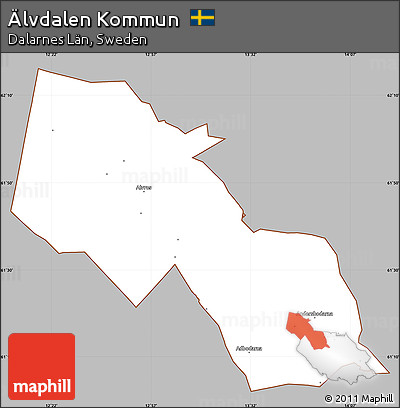 Gray Simple Map of Älvdalen Kommun, cropped outside